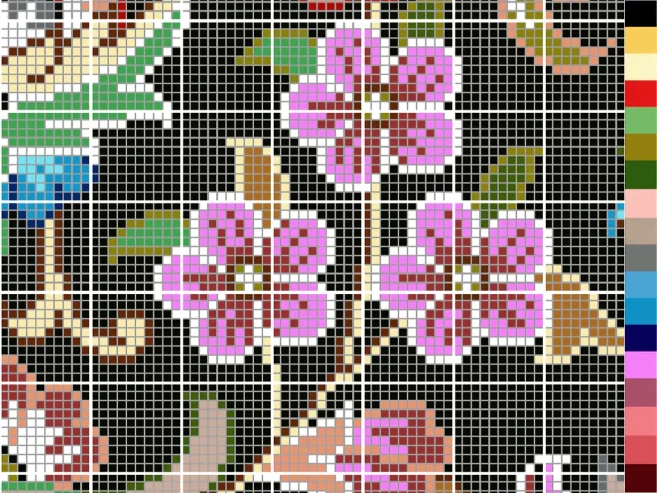 طرح گل پنج پر فرش دستباف